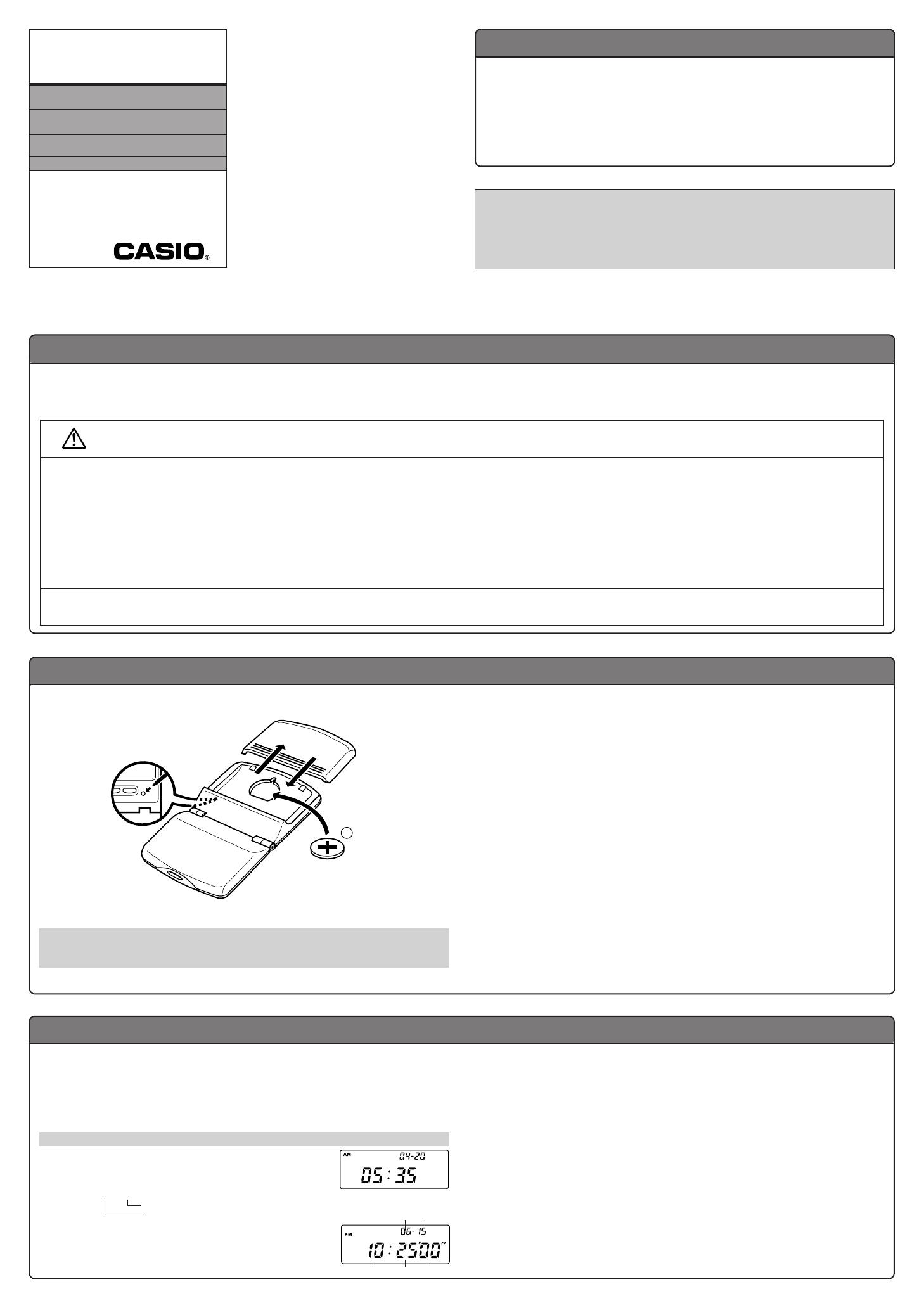 Casio TC-1000 取扱説明書