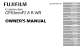 Fujifilm GF63mmF2.8 R WR Lens 取扱説明書