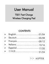 AGPtek TS01 Fast Charge Wireless Charging Pad ユーザーマニュアル