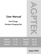 AGPtek Chargeur sans Fil Rapide 15W ユーザーマニュアル