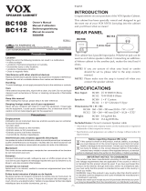 Vox BC108 and BC112 取扱説明書