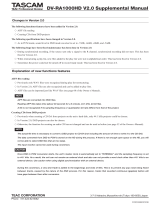 Tascam DV-RA1000HD Supplemental Manual