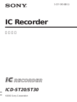 Sony ICD-ST20 ユーザーマニュアル