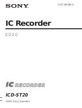 Sony ICD-ST20 ユーザーマニュアル