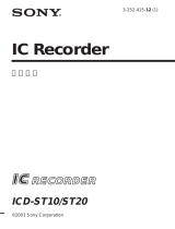 Sony ICD-ST20 ユーザーマニュアル