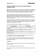 Lenovo ThinkServer RD630 Safety Information Manual