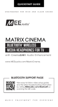 Mee Audio Matrix Cinema Bluetooth Wireless Media Headphones for TV ユーザーマニュアル