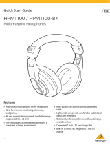 Behringer HPM1100 / HPM1100-BK Multi-Purpose Headphones クイックスタートガイド
