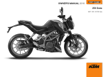 KTM 250 Duke 2016 取扱説明書