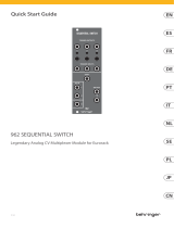 Behringer 962 SEQUENTIAL SWITCH クイックスタートガイド